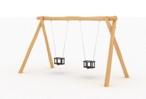 Robinia gyngestativ med 2 babygynger