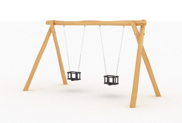 Robinia gyngestativ med 2 babygynger
